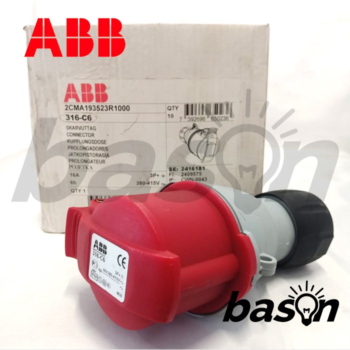 ABB Connectors 316C6 - 16A 380-415V IP44 3P+E | Red