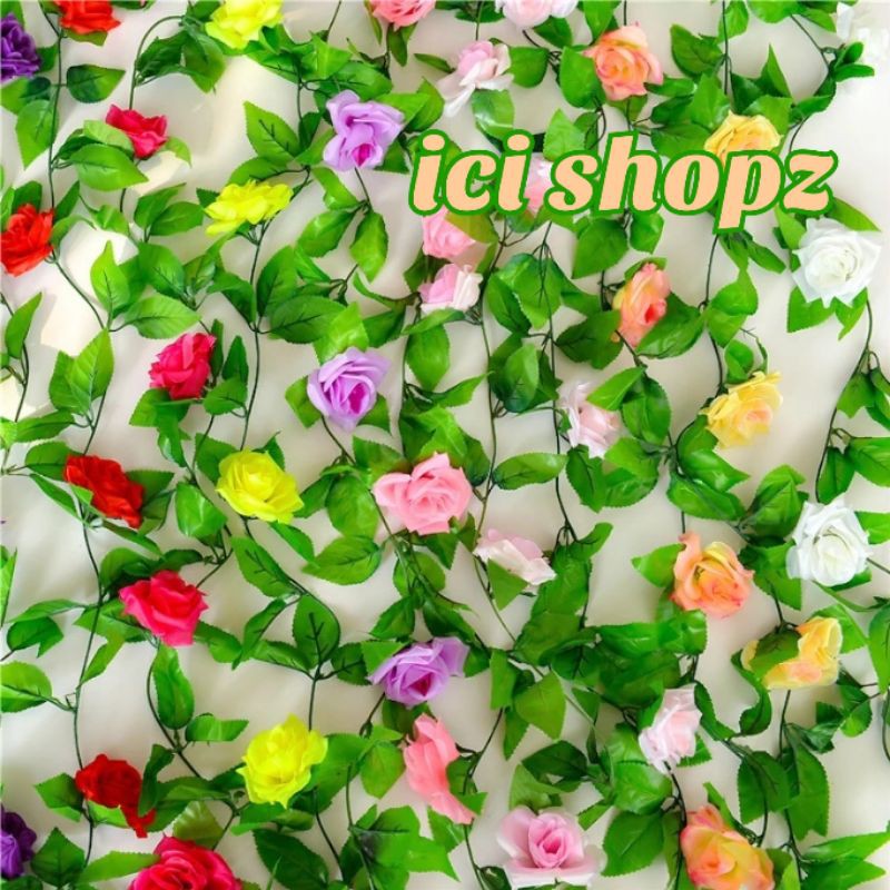 Bunga Mawar Rambat Plastik - Bunga Rose Artificial Bunga Palsu