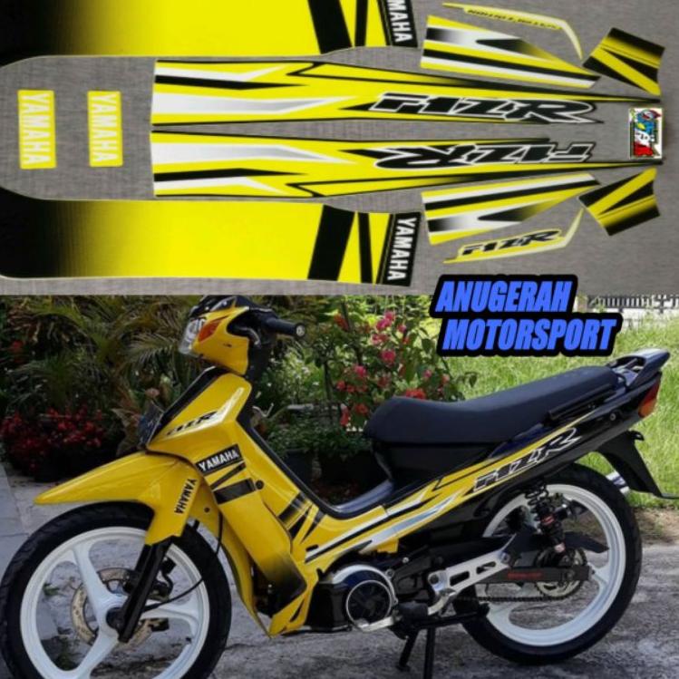 {ZWE.14Ap22ᵞ} striping / sticker lis body Yamaha fizr / fiz r / f1zr LE kuning hitam