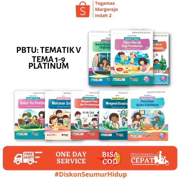 PBTU: PLATINUM TEMATIK KELAS 5 SD ( TEMA 1 - 8 ) R1  - TIGA SERANGKAI