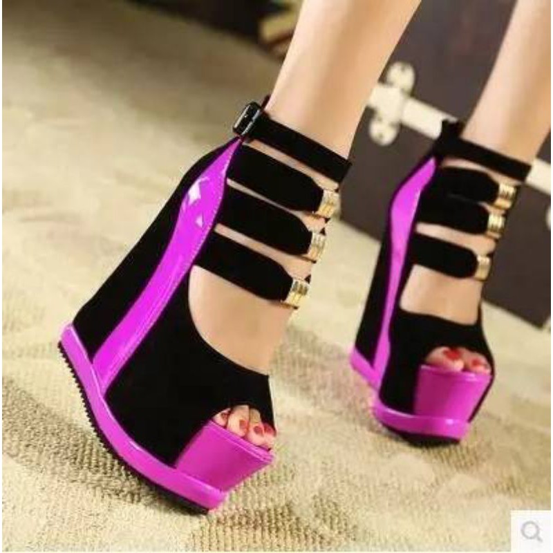 SEPATU WANITA BOOTH WEDGES TINGGI R15 | SEPATU PESTA