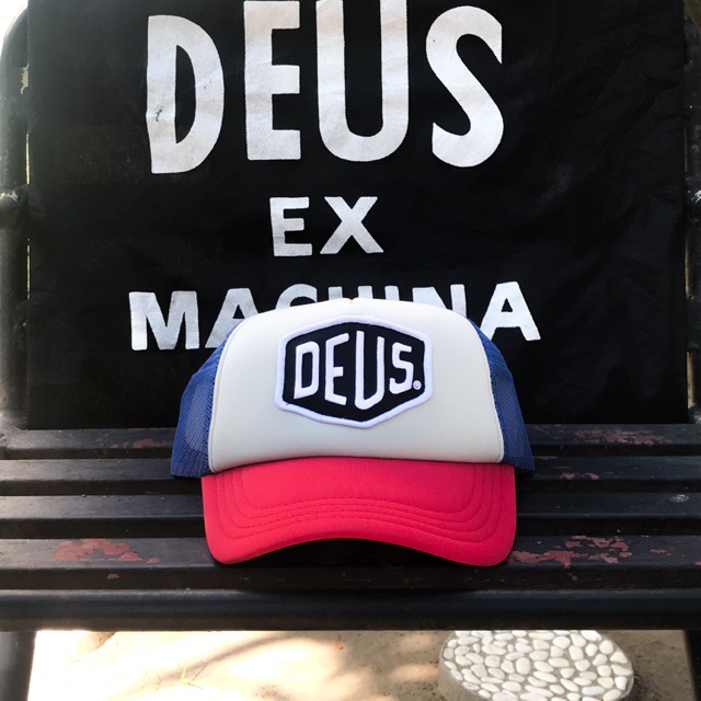 Topi Deus Ex Machina Trucker Babyland Red/Blue 100% Original Resmi
