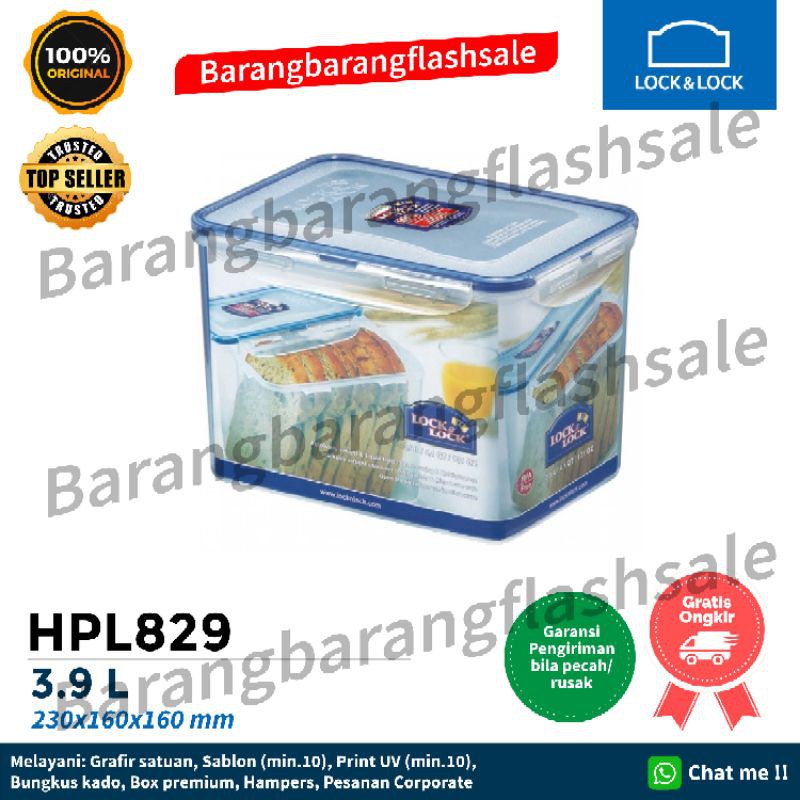 Lock n Lock Food Container HPL829 3.9L - wadah makanan - wadah roti