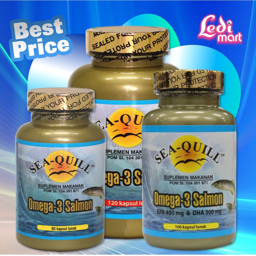 Sea-Quill Omega 3 Salmon / Sea Quill Seaquill Vitamin Kolesterol Jantung Hipertensi / LEDI MART