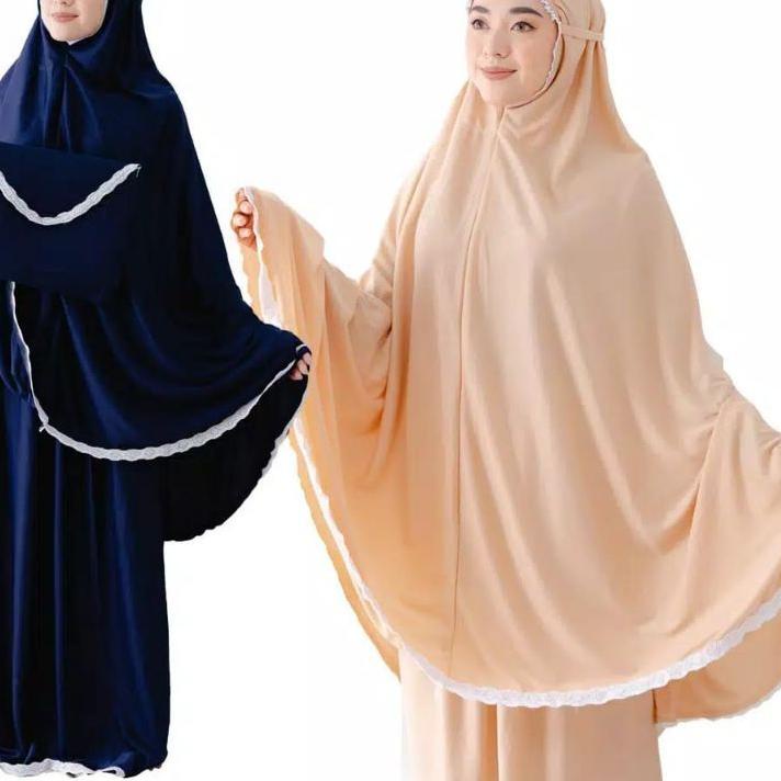 ((TERMURAH)) MUKENA AMPLOP Renda Premium Mukenah Dewasa JUMBO Hyget Polos All Siza Free Tas Travelin