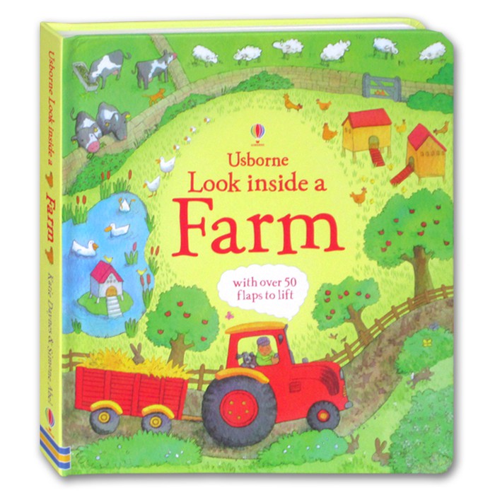 BUKU IMPORT USBORNE LOOK INSIDE A FARM 50 FLAPS BOARD BOOK