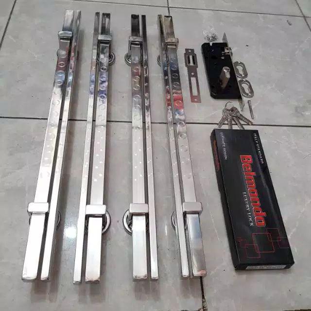 Handle Pintu Stainless Minimalis 60cm 2set+kunci Pelor Promo