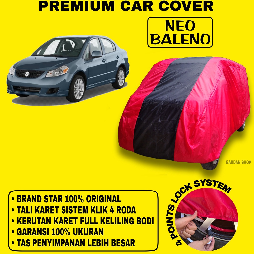 Body Cover NEO BALENO MERAH HITAM Penutup Bodi Mobil Neo Baleno Waterproof PREMIUM