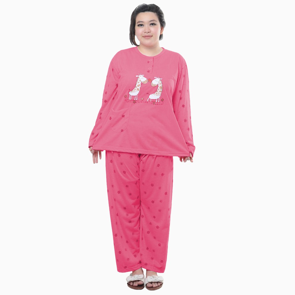 Stelan Baju Tidur Tangan Panjang Wanita BIG SIZE - XSHOP Hanifah