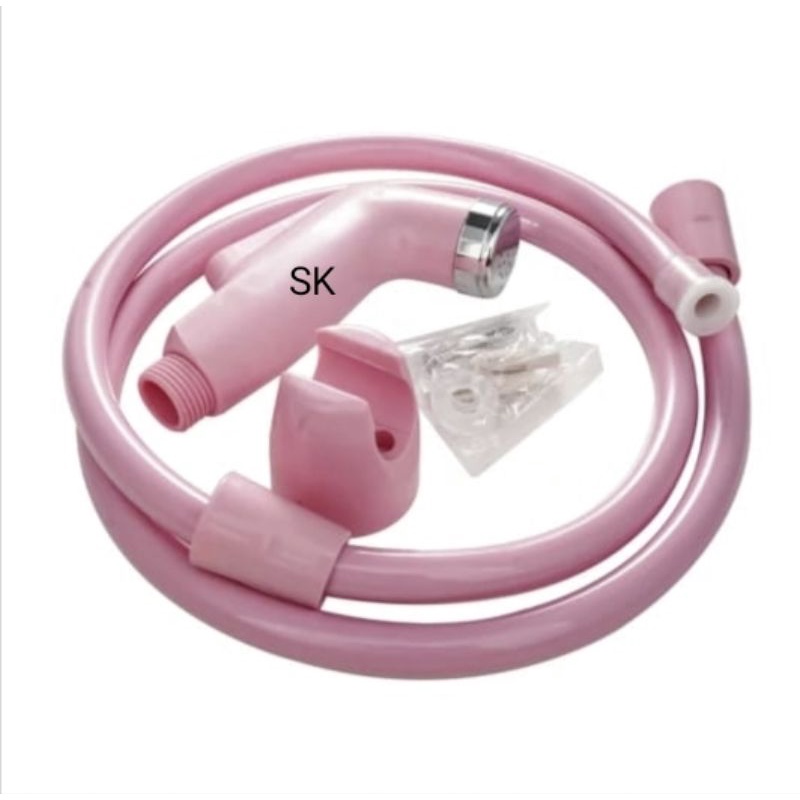 Jet Shower Bidet Pink Biru Set - Toilet Shower Kamar Mandi - Shower Cebok