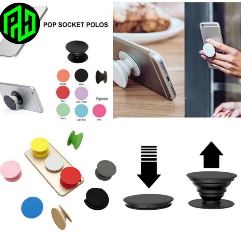 (PH) POPSOCKET POLOS WARNA WARNI STAND HOLDER UNIVERSAL