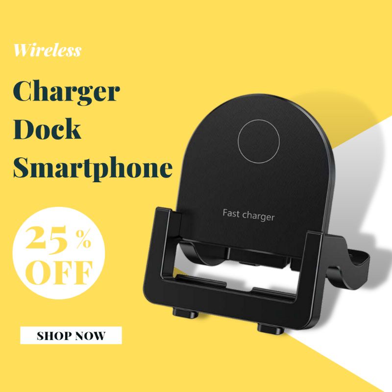 Fast Wireless Charger Dock Smartphone iPhone Android 15W -S30