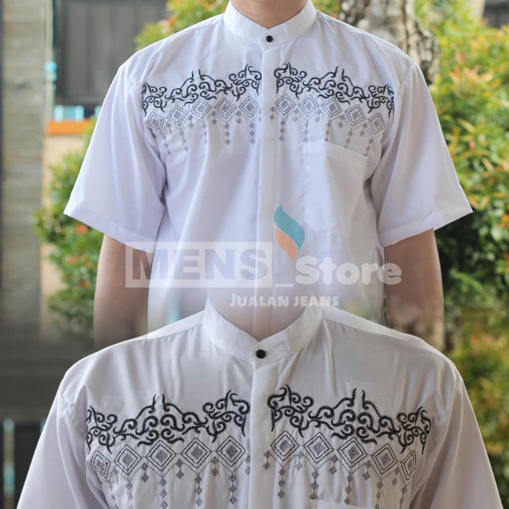 Grosir Baju koko murah/koko lengan pendek-putih (KATUN T)