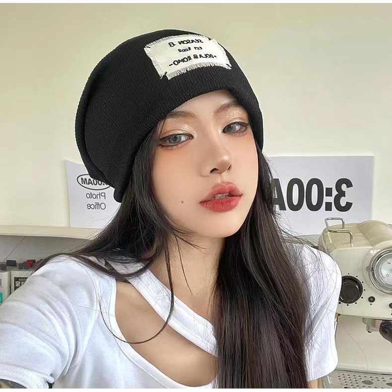 Topi beanie Rajut Panjang Gaya Korea Kasual Untuk Wanita