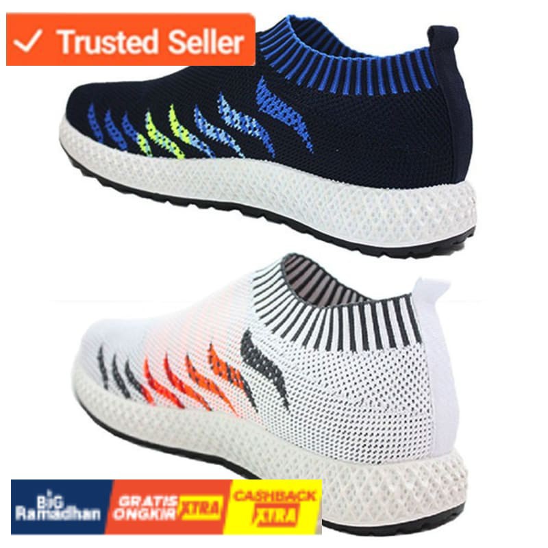 SNEAKERS COWOK HITAM BIRU MISTY  Dr. Kevin Sepatu Sport Pria Men Sneakers 889-016 - (2 Color