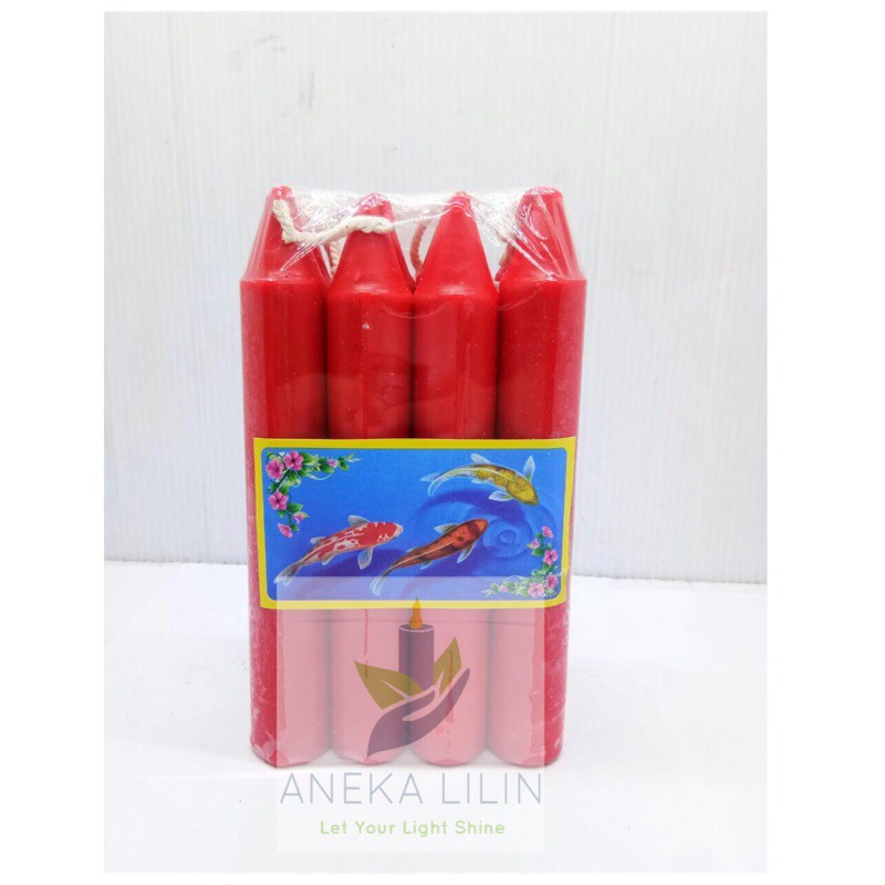 Lilin Merah Polos/ Lilin Ibadah (Isi 8 Pc)
