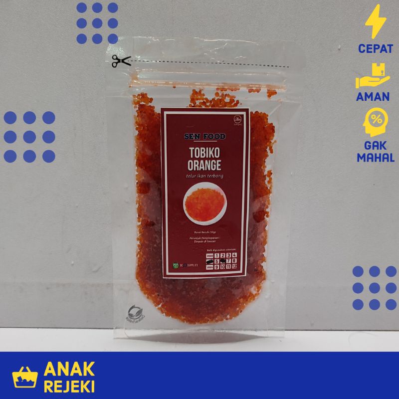 

Tobiko Orange Grade A Premium Repack 50gr - Telur Ikan Flying Fish Roe Frozen