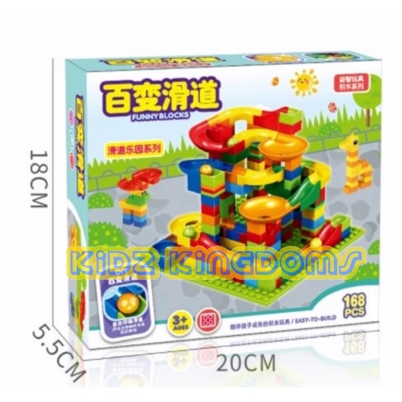 Mainan Balok Bricks 168pcs Lego Marble Run