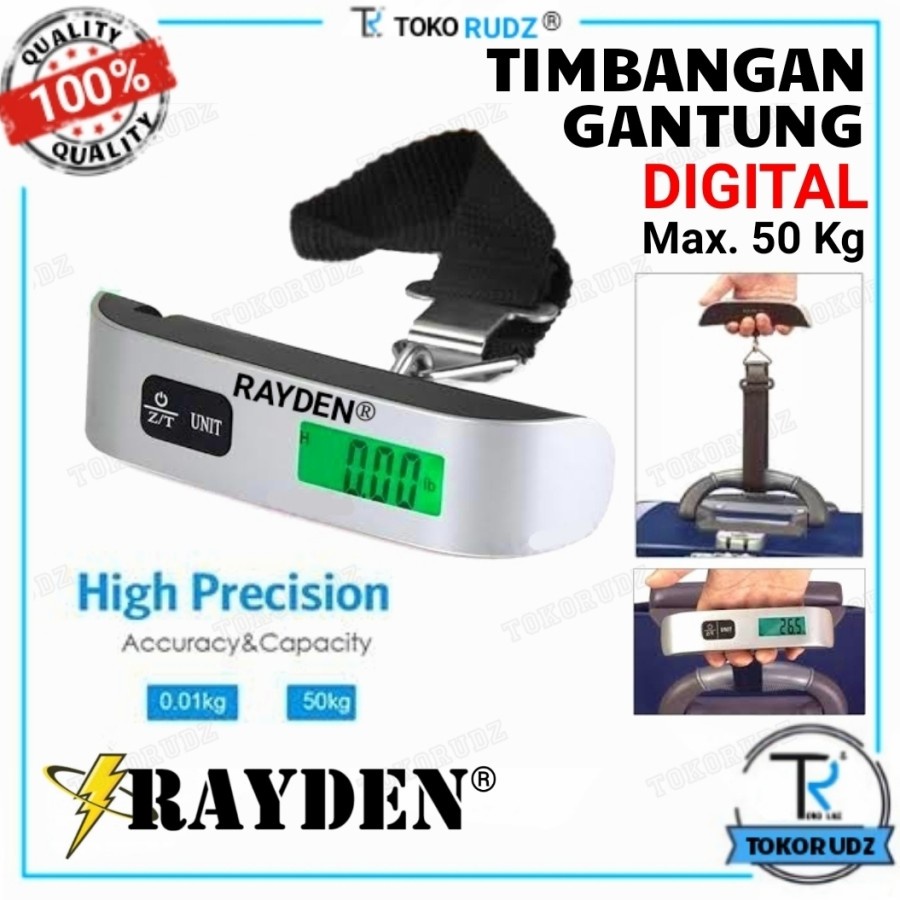 Timbangan Gantung Digital Scale Portable 50kg Backlight Barang Koper Travel Tas RDS001