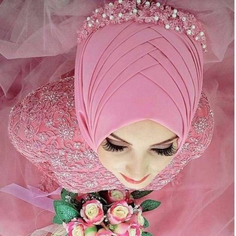 Hijab turki/hijab pengantin/jilbab pengantin/jilbab pesta