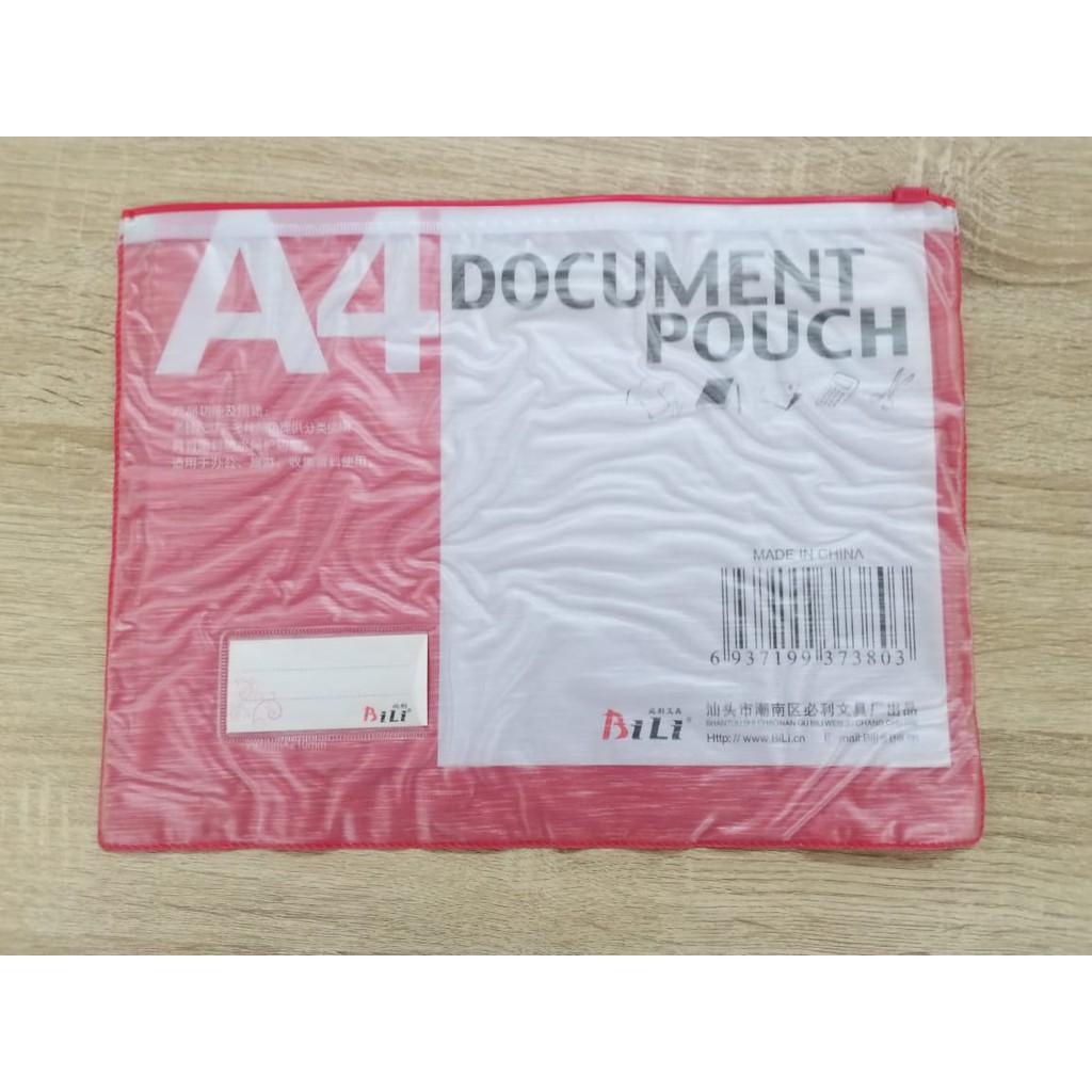 

Zipper Bag Pouch Folder Map Document Bag BILI A4 7380 - 08627380