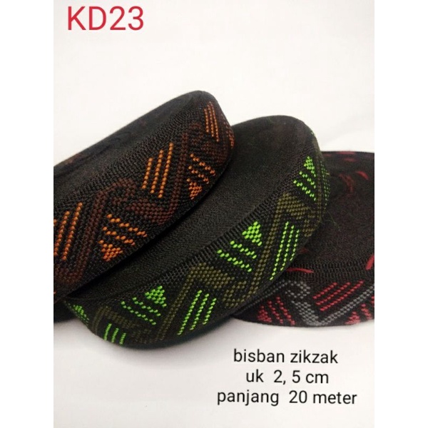 bisban webbing terbaru KD89 ukuran 2, 5 cm 1 rol panjang 20 meter