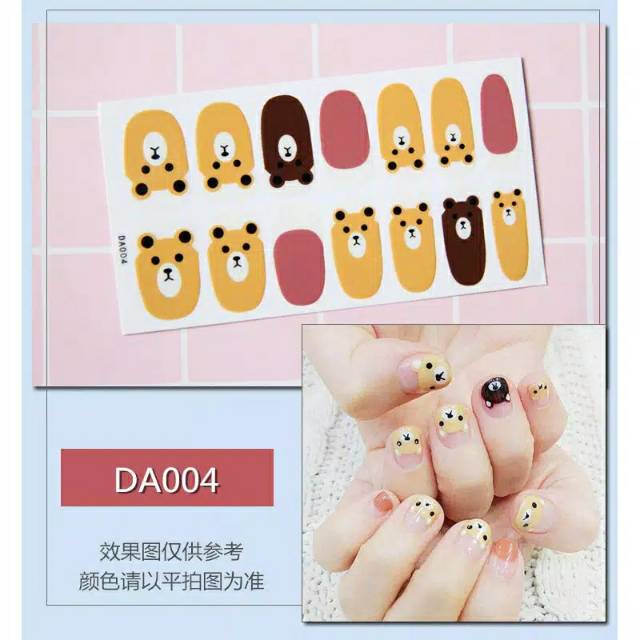 Stiker Kuku High End Motif Kartun 3D Nail Sticker 14 PCS [DA001-DA018]