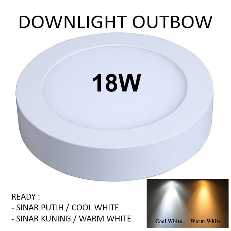 Lampu Downlight LED Panel OB Bulat 18W Outbow / Tempel 18 W Round 18 Watt IBZ