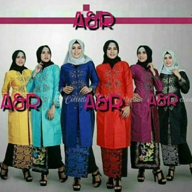 setelan (atasan satin + rok lilit)