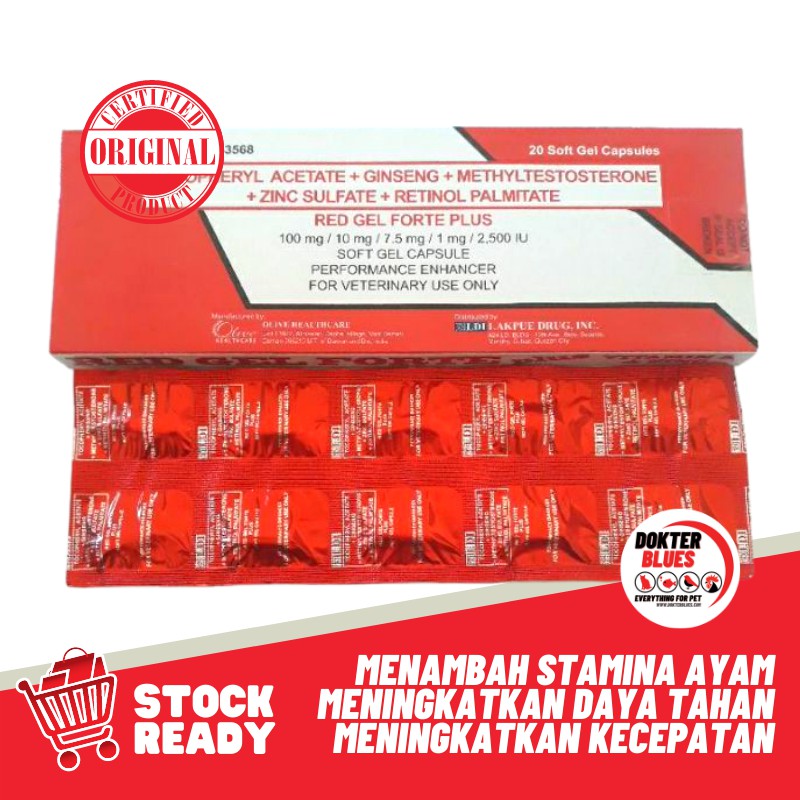 RED GEL FORTE PLUS Vitamin Ayam - 1 Strip