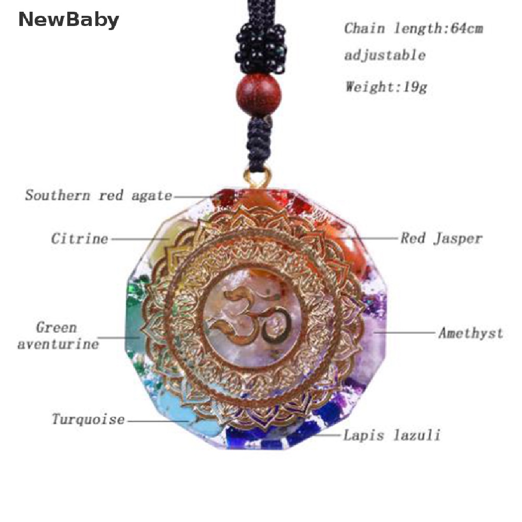 Newbaby Orgonite Kalung Tali Dengan Liontin Batu Chakra Penyembuh Energi Untuk Meditasi Bayi Handmade