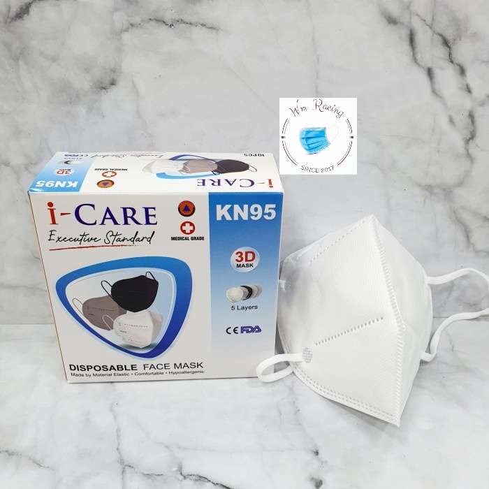 Masker 5ply KN95 Warna Earloop I-Care 3D Mask Isi 10 pc