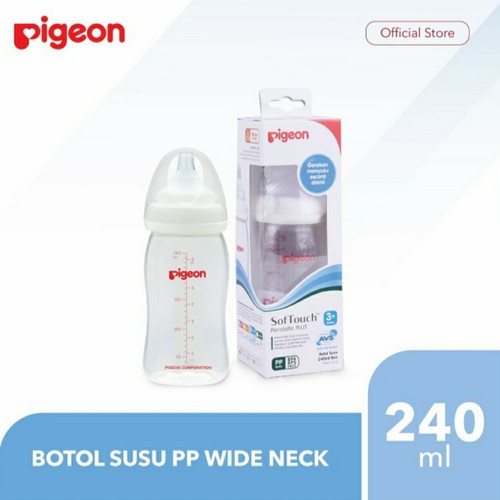 Botol Pigeon Wide Neck Softouch Peristaltic Plus 240ml/8oz