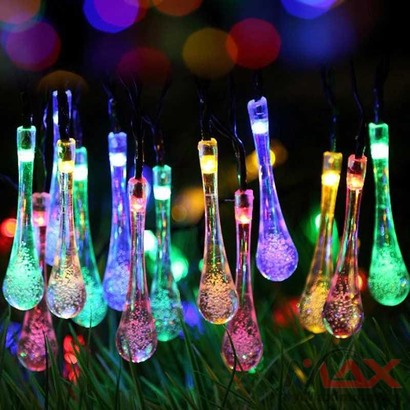Lampu Tumblr Hias Taman efek kristal es tetesan air hujan tenaga surya 6.5M isi 30 LED anti air TaffLED Raindrop Lampu Hias Solar Panel lampu selang - SP0 IP65 Solar Light Garden/Solar Lamp Outdoor Waterproof Water Droplet Led Bulb Home Christmas