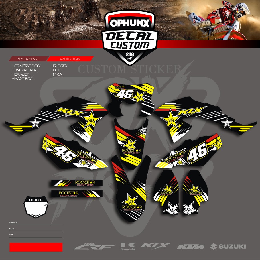 Stiker Decal Kawasaki Untuk KLX 150 BF KLX GORDON KLX DTRACKER KLX (9)