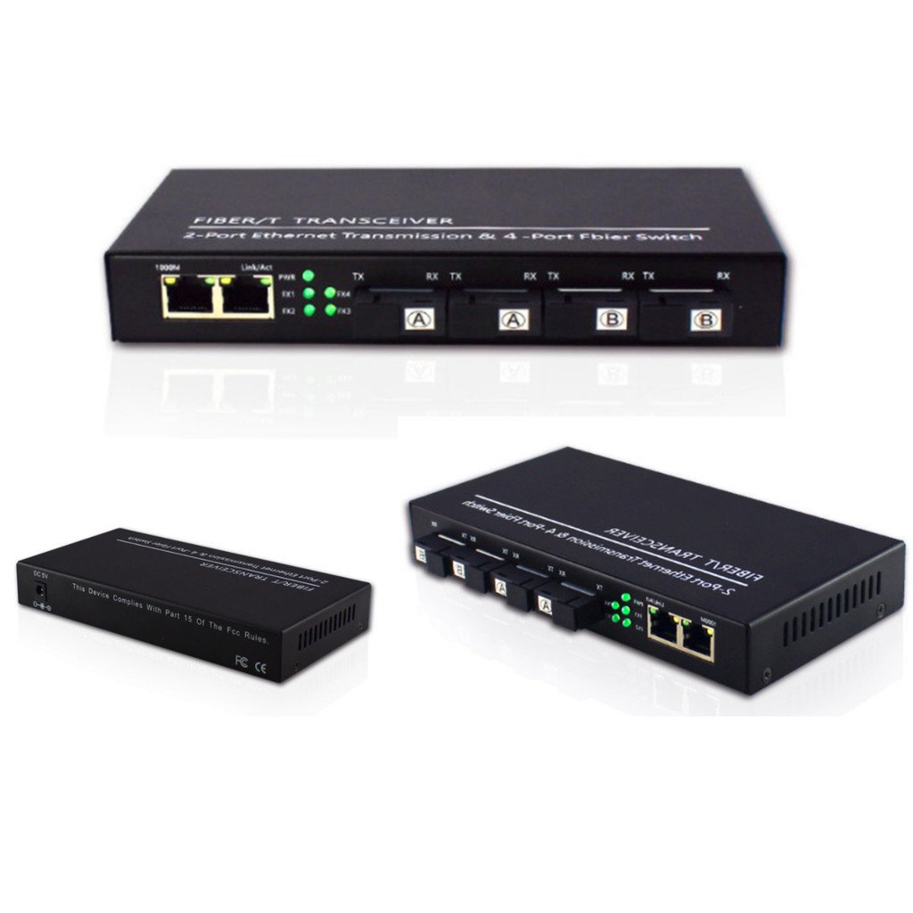 Media Converter 4 FO 2 Gigabit LAN | 4 Port FO 2 Port Gigabit LAN | 4 SC 2 Gigabit Rj45