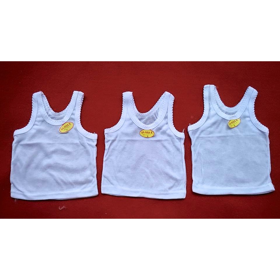 1 LUSIN singlet anak PUTIH MEGA size M grosir isi 12 pcs