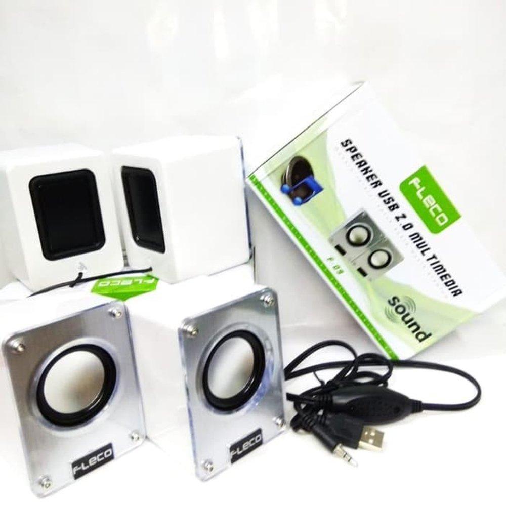 Speaker Fleco F-09 USB Speaker Mini Komputer Laptop Dan Hp Extra Power Sound.