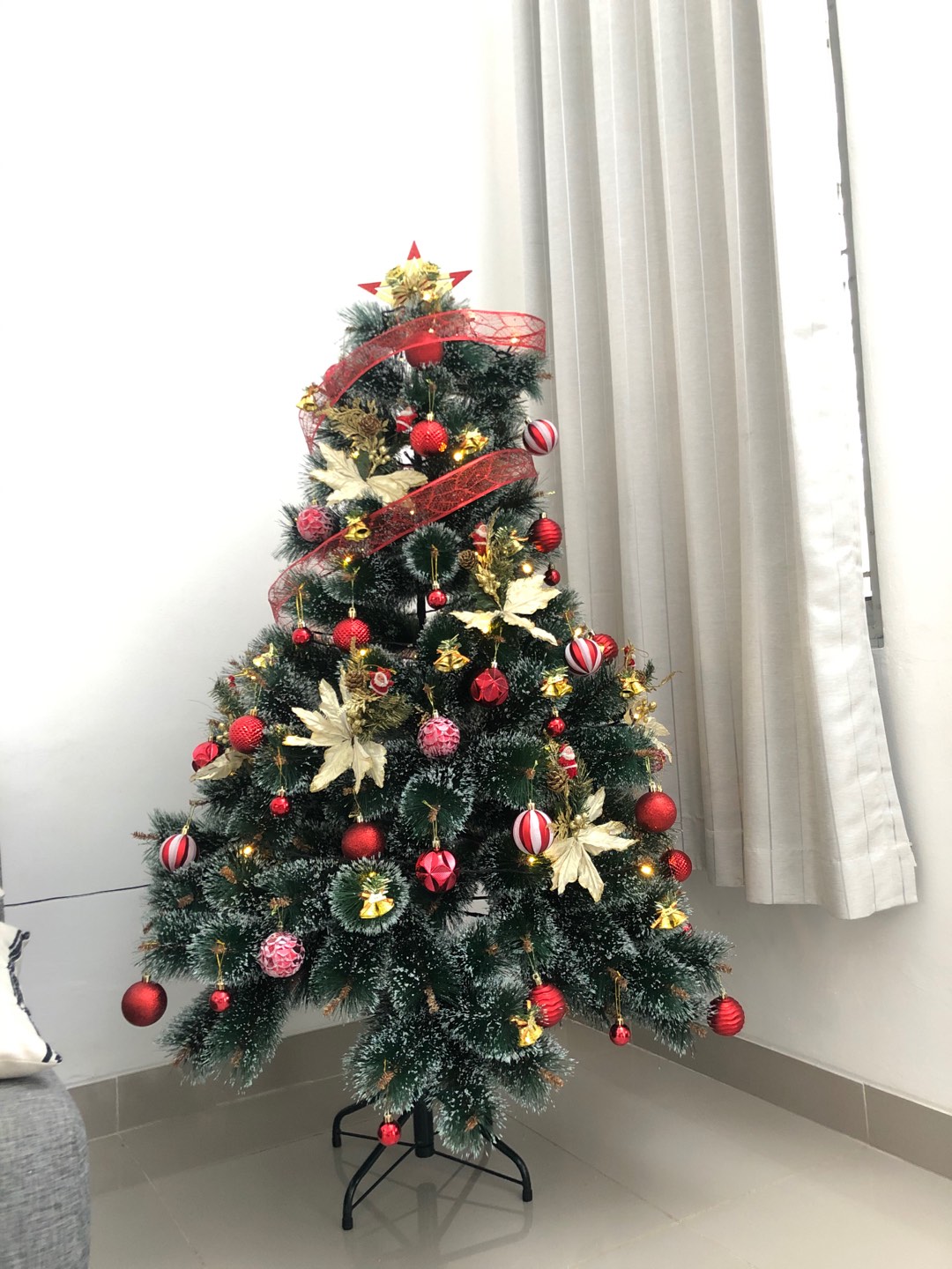 Pohon Natal Jarum Premium Tinggi 1.5 Meter 150 Cm 5 Feet Ft Tipe Pine Christmas Tree