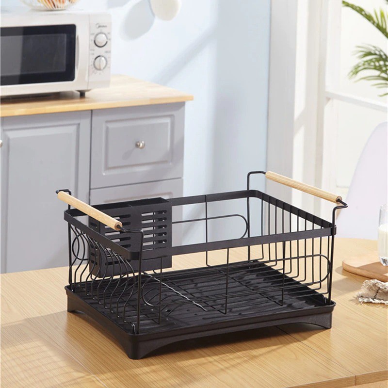 Rak Pengering Cuci Piring Kitchen Dish Rack Drain Basket - MYHY001 - Black