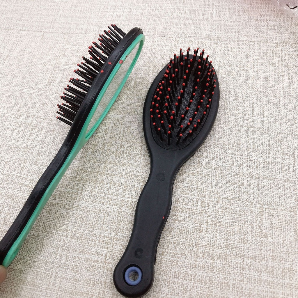 Sisir Kaca Impor Sisir Sikat untuk Rambut Rontok Anak Dewasa Bulat Sisir Anti Kusut dengan Cermin Jumbo Scalp Comb