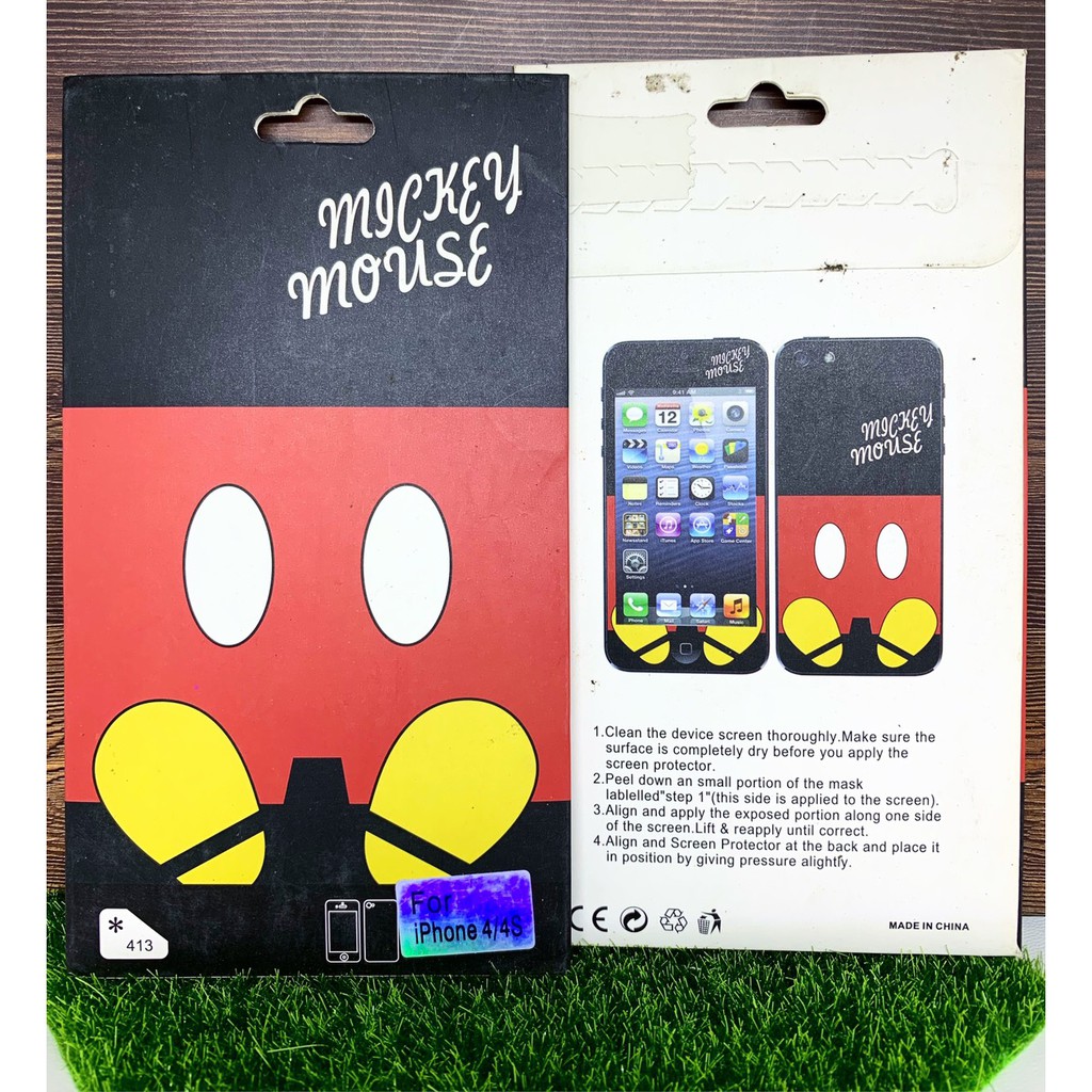 Screen Guard Stiker Pelindung Layar Lilo Stitch Micky Mouse Disney Iphone 4/ 4S/ 4G