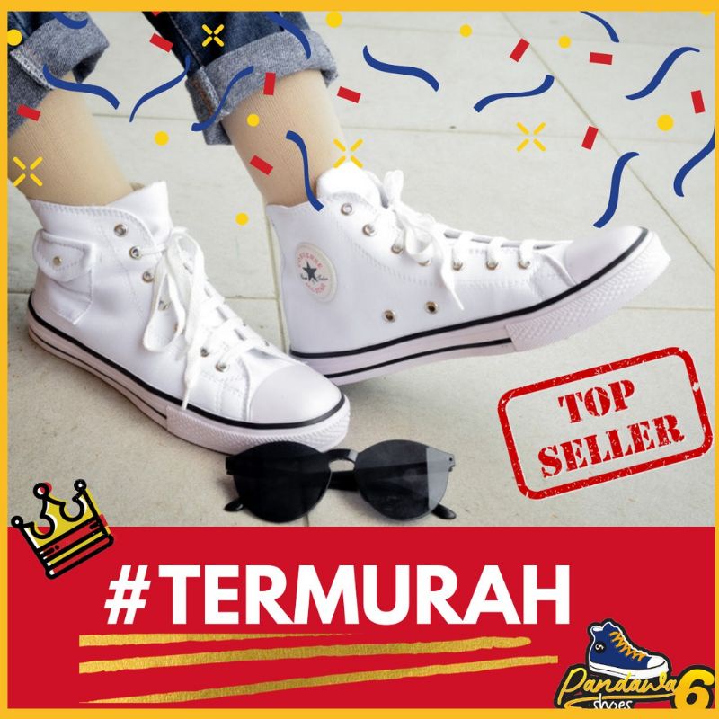 Sepatu Converse Allstar Putih Tinggi Original Murah & Terbaru