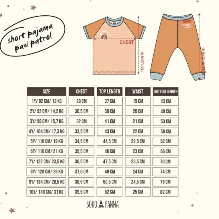 Tidak Diragukan.. BOHOPANNA PAW PATROL PAJAMAS /PAJAMAS SETELAN ANAK PAJAMAS LENGAN PENDEK SIZE 1-5 