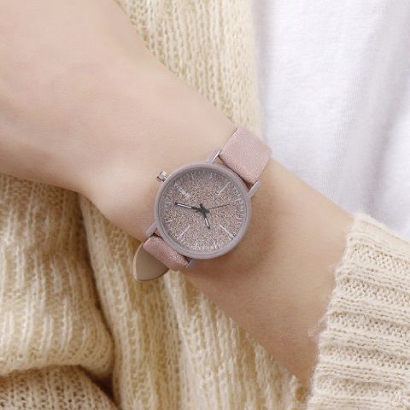 Jam Tangan Wanita Gaya Retro Untuk Bisnis Tahan Air Jam Tangan Couple Ultra-tipis Analog 1pc COD-Apricot-1