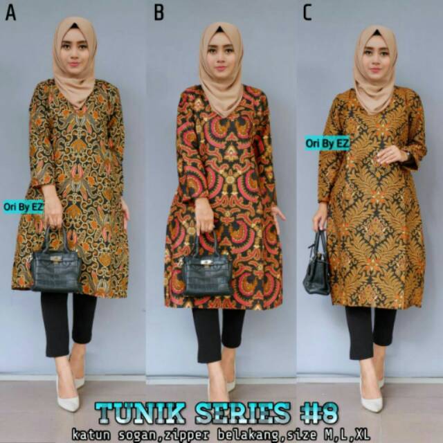 PROMO !!TUNIK BATIK MURAH TUNIK BATIK SOGAN BATIK MURAH SOLO BATIK MODERN BATIK MURAH KEBAYA MODERN