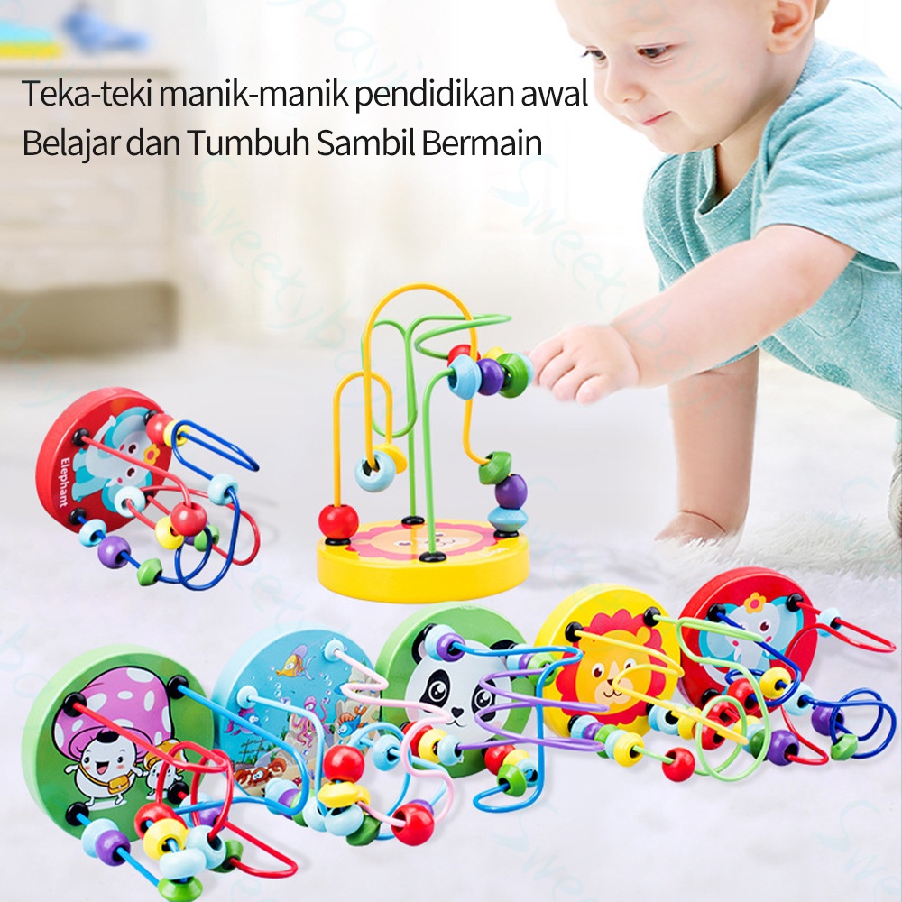 Sweetybayi Mini round bead/Mainan alur kawat kecil / mini wiremaze game
