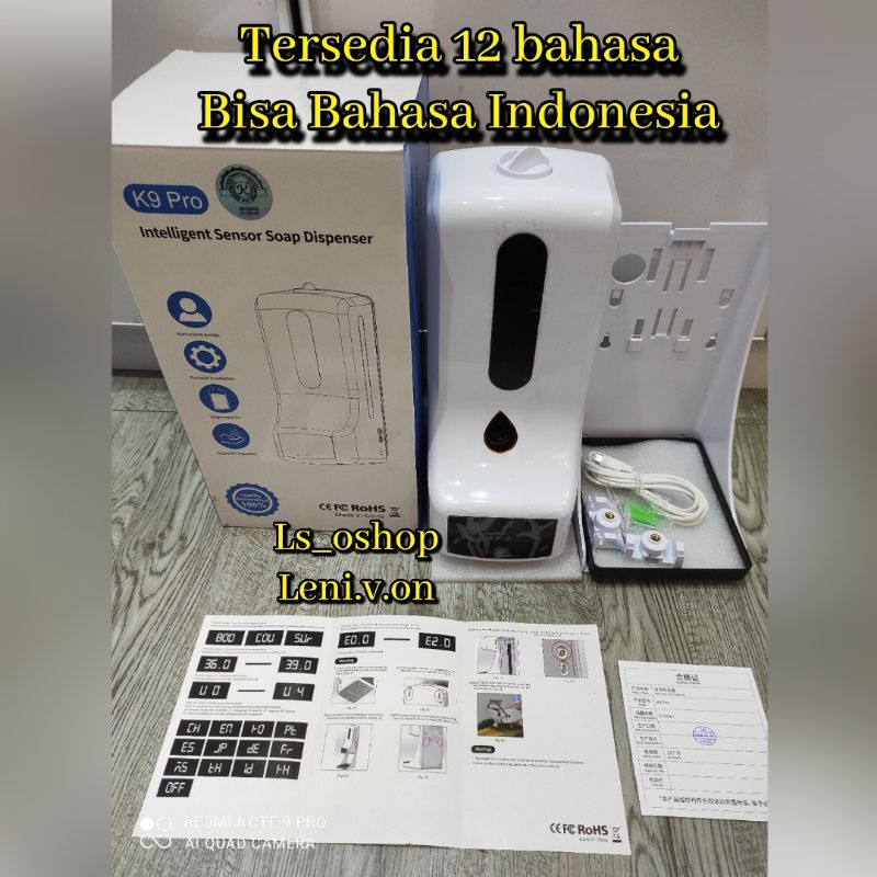 K9 PRO THERMOMETER INFRARED HAND SANITIZER DISPENSER OTOMATIS 2 in 1