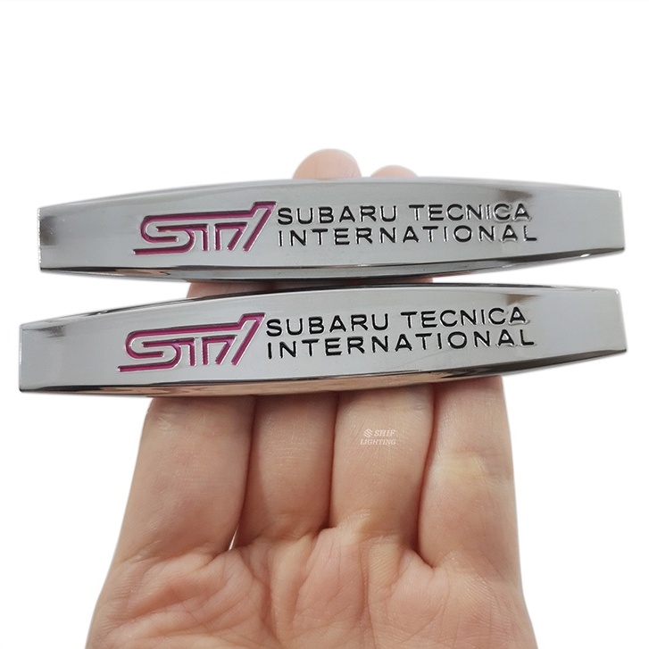 2pcs Stiker Emblem Logo SUBARU TECNICA INTERNATIONAL Bahan Metal Untuk Mobil SUBARU STI