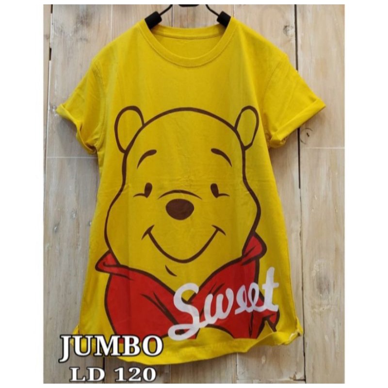 baju anak kecil jumbo ukuran L XL XXL  winie the pooh kaos cewek cowok perempuan wanita lucu unik